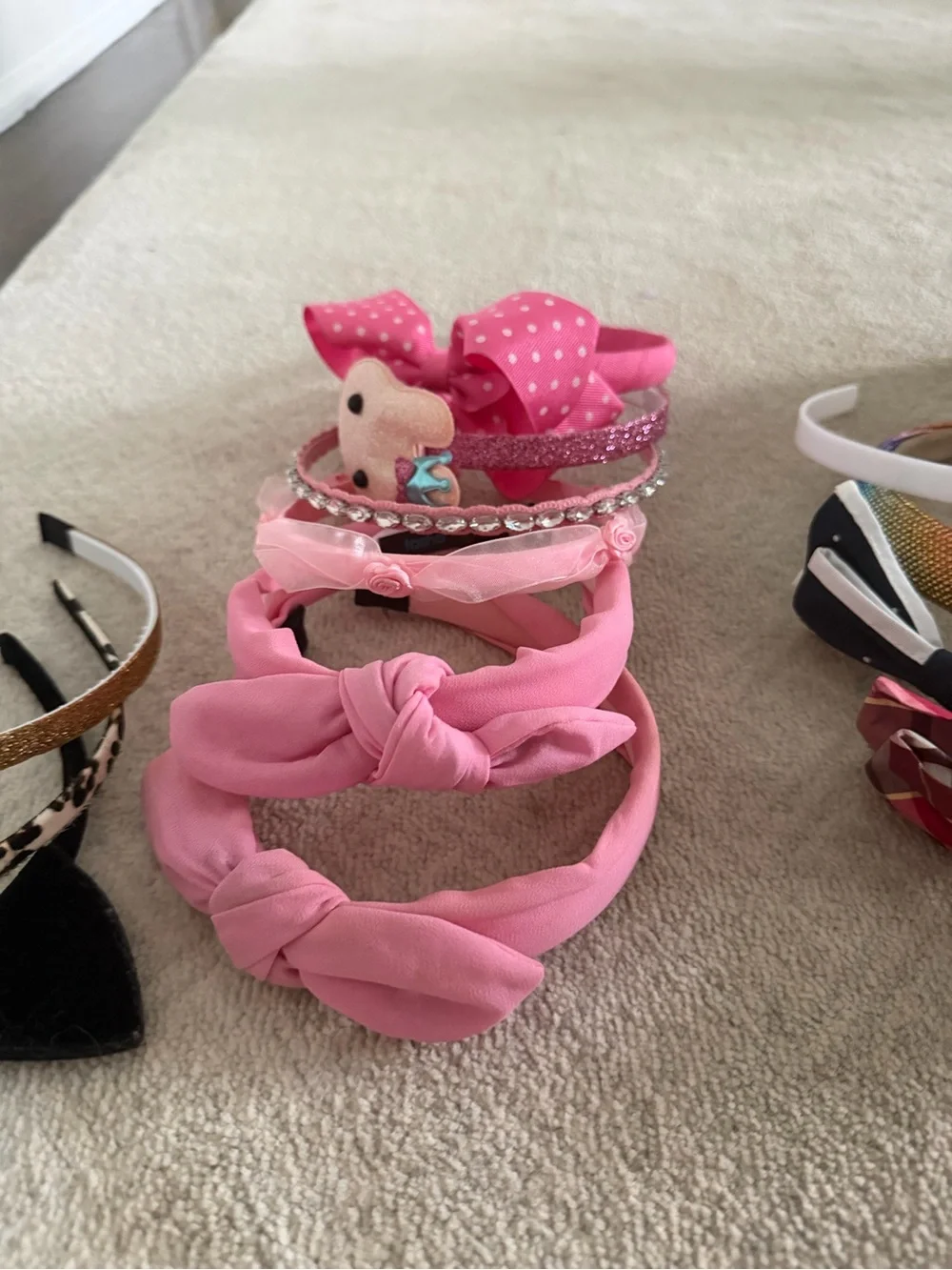 18 piece Headband Set with Bows, Bunny and Mermaid figures & Rhinestone Accents
